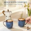 imageLERATIO 12OZ Ceramic Coffee Mugs Set of 6 Large Porcelain Coffee Cups With Large Handle For LatteCappuccinoMilkCocoaDishwasherampampMicrowave Safe Mug SetsIdeal for ManWomanDad MomKahkireactive glaze4