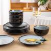 imageLERATIO Ceramic Dinner Plates Set of 6 105 Inch Handmade Reactive Glaze Porcelain Plates Coupe Shape Dinnerware Dishes Set for KitchenOvenampamp Microwave ampamp Dishwasher Safe Scratch ResistantGray BlueReactiveGray Blue
