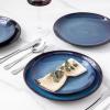 imageLERATIO Ceramic Dinner Plates Set of 6 105 Inch Handmade Reactive Glaze Porcelain Plates Coupe Shape Dinnerware Dishes Set for KitchenOvenampamp Microwave ampamp Dishwasher Safe Scratch ResistantBlueReactiveBlue