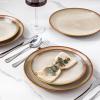 imageLERATIO Ceramic Dinner Plates Set of 6 105 Inch Handmade Reactive Glaze Porcelain Plates Coupe Shape Dinnerware Dishes Set for KitchenOvenampamp Microwave ampamp Dishwasher Safe Scratch ResistantGray BlueReactiveKahki