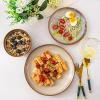 imageLERATIO Ceramic Dinner Plates Set of 6 105 Inch Handmade Reactive Glaze Porcelain Plates Coupe Shape Dinnerware Dishes Set for KitchenOvenampamp Microwave ampamp Dishwasher Safe Scratch ResistantBlueReactiveKahki