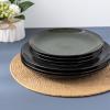 imageLERATIO Ceramic Dinner Plates Set of 6 105 Inch Handmade Reactive Glaze Porcelain Plates Coupe Shape Dinnerware Dishes Set for KitchenOvenampamp Microwave ampamp Dishwasher Safe Scratch ResistantGray BlueReactiveGreen