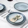 imageLERATIO Ceramic Dinner Plates Set of 6 105 Inch Handmade Reactive Glaze Porcelain Plates Coupe Shape Dinnerware Dishes Set for KitchenOvenampamp Microwave ampamp Dishwasher Safe Scratch ResistantGray BlueReactiveGray Blue