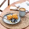 imageLERATIO Ceramic Dinnerware Sets for 4Handcraft Stoneware Plates and Bowls SetsHighly Chip and Crack Resistant  Dishwasher ampamp Microwave ampamp Oven Safe Dishes setReactive Glaze Dinnerware Service for 4Dreamy MoonlightGray White