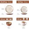 imageLERATIO Ceramic Dinnerware Sets for 4Handcraft Stoneware Plates and Bowls SetsHighly Chip and Crack Resistant  Dishwasher ampamp Microwave ampamp Oven Safe Dishes setReactive Glaze Dinnerware Service for 4Dreamy MoonlightKahki