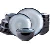 imageLERATIO Ceramic Dinnerware Sets for 4Handcraft Stoneware Plates and Bowls SetsHighly Chip and Crack Resistant  Dishwasher ampamp Microwave ampamp Oven Safe Dishes setReactive Glaze Dinnerware Service for 4Dreamy MoonlightGray White