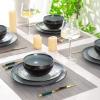 imageLERATIO Ceramic Dinnerware Sets for 4Handcraft Stoneware Plates and Bowls SetsHighly Chip and Crack Resistant  Dishwasher ampamp Microwave ampamp Oven Safe Dishes setReactive Glaze Dinnerware Service for 4Dreamy MoonlightGray White
