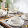 imageLERATIO Ceramic Dinnerware Sets for 4Handcraft Stoneware Plates and Bowls SetsHighly Chip and Crack Resistant  Dishwasher ampamp Microwave ampamp Oven Safe Dishes setReactive Glaze Dinnerware Service for 4Dreamy MoonlightWave Pearl White