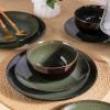 imageLERATIO Ceramic Dinnerware Sets for 4Handcraft Stoneware Plates and Bowls SetsHighly Chip and Crack Resistant  Dishwasher ampamp Microwave ampamp Oven Safe Dishes setReactive Glaze Dinnerware Service for 4Dreamy MoonlightGreen