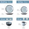 imageLERATIO Ceramic Dinnerware Sets for 4Handcraft Stoneware Plates and Bowls SetsHighly Chip and Crack Resistant  Dishwasher ampamp Microwave ampamp Oven Safe Dishes setReactive Glaze Dinnerware Service for 4Dreamy MoonlightGray White