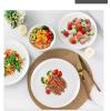 imageLERATIO Ceramic Dinnerware Sets for 4Handcraft Stoneware Plates and Bowls SetsHighly Chip and Crack Resistant  Dishwasher ampamp Microwave ampamp Oven Safe Dishes setReactive Glaze Dinnerware Service for 4Dreamy MoonlightWave Pearl White