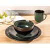 imageLERATIO Ceramic Dinnerware Sets for 4Handcraft Stoneware Plates and Bowls SetsHighly Chip and Crack Resistant  Dishwasher ampamp Microwave ampamp Oven Safe Dishes setReactive Glaze Dinnerware Service for 4Dreamy MoonlightGreen