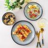 imageLERATIO Ceramic Dinnerware Sets for 4Handcraft Stoneware Plates and Bowls SetsHighly Chip and Crack Resistant  Dishwasher ampamp Microwave ampamp Oven Safe Dishes setReactive Glaze Dinnerware Service for 4Dreamy MoonlightGray White