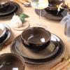 imageLERATIO Ceramic Dinnerware Sets for 4Handcraft Stoneware Plates and Bowls SetsHighly Chip and Crack Resistant  Dishwasher ampamp Microwave ampamp Oven Safe Dishes setReactive Glaze Dinnerware Service for 4Dreamy MoonlightChestnut