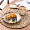 imageLERATIO Ceramic Dinnerware Sets for 4Handcraft Stoneware Plates and Bowls SetsHighly Chip and Crack Resistant  Dishwasher ampamp Microwave ampamp Oven Safe Dishes setReactive Glaze Dinnerware Service for 4Dreamy MoonlightKahki