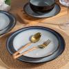 imageLERATIO Ceramic Dinnerware Sets for 4Handcraft Stoneware Plates and Bowls SetsHighly Chip and Crack Resistant  Dishwasher ampamp Microwave ampamp Oven Safe Dishes setReactive Glaze Dinnerware Service for 4Dreamy MoonlightGray White