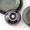 imageLERATIO Ceramic Dinnerware Sets for 4Handcraft Stoneware Plates and Bowls SetsHighly Chip and Crack Resistant  Dishwasher ampamp Microwave ampamp Oven Safe Dishes setReactive Glaze Dinnerware Service for 4Dreamy MoonlightGreen