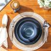 imageLERATIO Ceramic Dinnerware Sets for 4Handcraft Stoneware Plates and Bowls SetsHighly Chip and Crack Resistant  Dishwasher ampamp Microwave ampamp Oven Safe Dishes setReactive Glaze Dinnerware Service for 4Dreamy MoonlightBlue