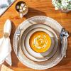 imageLERATIO Ceramic Dinnerware Sets for 4Handcraft Stoneware Plates and Bowls SetsHighly Chip and Crack Resistant  Dishwasher ampamp Microwave ampamp Oven Safe Dishes setReactive Glaze Dinnerware Service for 4Dreamy MoonlightKahki