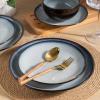 imageLERATIO Ceramic Dinnerware Sets for 4Handcraft Stoneware Plates and Bowls SetsHighly Chip and Crack Resistant  Dishwasher ampamp Microwave ampamp Oven Safe Dishes setReactive Glaze Dinnerware Service for 4Dreamy MoonlightGray White