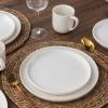 imageLERATIO Ceramic Dinnerware Sets for 4Handcraft Stoneware Plates and Bowls SetsHighly Chip and Crack Resistant  Dishwasher ampamp Microwave ampamp Oven Safe Dishes setReactive Glaze Dinnerware Service for 4Dreamy MoonlightWave Pearl White