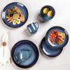 imageLERATIO Ceramic Dinnerware Sets for 4Handcraft Stoneware Plates and Bowls SetsHighly Chip and Crack Resistant  Dishwasher ampamp Microwave ampamp Oven Safe Dishes setReactive Glaze Dinnerware Service for 4Dreamy MoonlightBlue
