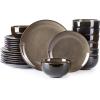 imageLERATIO Ceramic Dinnerware Sets for 4Handcraft Stoneware Plates and Bowls SetsHighly Chip and Crack Resistant  Dishwasher ampamp Microwave ampamp Oven Safe Dishes setReactive Glaze Dinnerware Service for 4Dreamy MoonlightChestnut