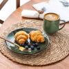 imageLERATIO Ceramic Dinnerware Sets for 4Handcraft Stoneware Plates and Bowls SetsHighly Chip and Crack Resistant  Dishwasher ampamp Microwave ampamp Oven Safe Dishes setReactive Glaze Dinnerware Service for 4Dreamy MoonlightGreen