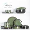 imageLERATIO Ceramic Dinnerware Sets for 4Round Reactive Glaze Ceramic Plates and Bowls SetHighly Chip and Crack Resistant  Dishwasher ampamp Microwave Safe Dishes SetService for 4 12pcGray WhiteReactiveGreen