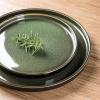imageLERATIO Ceramic Dinnerware Sets for 4Round Reactive Glaze Ceramic Plates and Bowls SetHighly Chip and Crack Resistant  Dishwasher ampamp Microwave Safe Dishes SetService for 4 12pcGray WhiteReactiveGreen