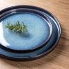 imageLERATIO Ceramic Dinnerware Sets for 4Round Reactive Glaze Ceramic Plates and Bowls SetHighly Chip and Crack Resistant  Dishwasher ampamp Microwave Safe Dishes SetService for 4 12pcGray WhiteReactiveBlue