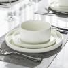 imageLERATIO Ceramic Dinnerware Sets for 4Round Reactive Glaze Ceramic Plates and Bowls SetHighly Chip and Crack Resistant  Dishwasher ampamp Microwave Safe Dishes SetService for 4 12pcGray WhiteReactiveWhite