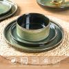 imageLERATIO Ceramic Dinnerware Sets for 4Round Reactive Glaze Ceramic Plates and Bowls SetHighly Chip and Crack Resistant  Dishwasher ampamp Microwave Safe Dishes SetService for 4 12pcGray WhiteReactiveGreen