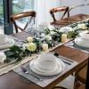 imageLERATIO Ceramic Dinnerware Sets for 4Round Reactive Glaze Ceramic Plates and Bowls SetHighly Chip and Crack Resistant  Dishwasher ampamp Microwave Safe Dishes SetService for 4 12pcGray WhiteReactiveWhite