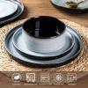 imageLERATIO Ceramic Dinnerware Sets for 4Round Reactive Glaze Ceramic Plates and Bowls SetHighly Chip and Crack Resistant  Dishwasher ampamp Microwave Safe Dishes SetService for 4 12pcGray WhiteReactiveGray White