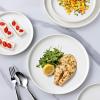 imageLERATIO Ceramic Dinnerware Sets for 4Round Reactive Glaze Ceramic Plates and Bowls SetHighly Chip and Crack Resistant  Dishwasher ampamp Microwave Safe Dishes SetService for 4 12pcGray WhiteReactiveWhite