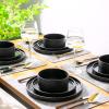 imageLERATIO Ceramic Dinnerware Sets for 6 High Edge Stoneware Plates and Bowls Set Chip and Crack Resistant  Oven ampamp Dishwasher ampamp Microwave Safe Dishes Set Service for 6 Vanilla WhiteAshen