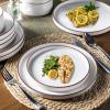 imageLERATIO Ceramic Dinnerware Sets for 6 High Edge Stoneware Plates and Bowls Set Chip and Crack Resistant  Oven ampamp Dishwasher ampamp Microwave Safe Dishes Set Service for 6 Vanilla WhiteVanilla White