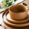 imageLERATIO Ceramic Dinnerware Sets for 6 High Edge Stoneware Plates and Bowls Set Chip and Crack Resistant  Oven ampamp Dishwasher ampamp Microwave Safe Dishes Set Service for 6 Vanilla WhiteCaramel
