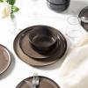 imageLERATIO Ceramic Plates Set of 6 85 Inch Reactive Glaze Light Weight Porcelain Salad PlatesModern Shape Dinnerware Dishes Set for KitchenMicrowaveampampDishwasherampampOven Safe Scratch ResistantReactiveChestnut