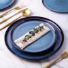 imageLERATIO Ceramic Plates Set of 6 85 Inch Reactive Glaze Light Weight Porcelain Salad PlatesModern Shape Dinnerware Dishes Set for KitchenMicrowaveampampDishwasherampampOven Safe Scratch ResistantReactiveBlue