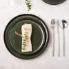 imageLERATIO Ceramic Plates Set of 6 85 Inch Reactive Glaze Light Weight Porcelain Salad PlatesModern Shape Dinnerware Dishes Set for KitchenMicrowaveampampDishwasherampampOven Safe Scratch ResistantReactiveGreen