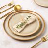 imageLERATIO Ceramic Plates Set of 6 85 Inch Reactive Glaze Light Weight Porcelain Salad PlatesModern Shape Dinnerware Dishes Set for KitchenMicrowaveampampDishwasherampampOven Safe Scratch ResistantReactiveKahki