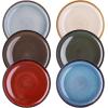 imageLERATIO Ceramic Plates Set of 6 85 Inch Reactive Glaze Light Weight Porcelain Salad PlatesModern Shape Dinnerware Dishes Set for KitchenMicrowaveampampDishwasherampampOven Safe Scratch ResistantReactiveColorful
