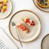 imageLERATIO Ceramic Plates Set of 6 85 Inch Reactive Glaze Light Weight Porcelain Salad PlatesModern Shape Dinnerware Dishes Set for KitchenMicrowaveampampDishwasherampampOven Safe Scratch ResistantReactiveKahki