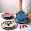 imageLERATIO Ceramic Plates Set of 6 85 Inch Reactive Glaze Light Weight Porcelain Salad PlatesModern Shape Dinnerware Dishes Set for KitchenMicrowaveampampDishwasherampampOven Safe Scratch ResistantReactiveColorful