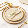 imageLERATIO Ceramic Plates Set of 6 85 Inch Reactive Glaze Light Weight Porcelain Salad PlatesModern Shape Dinnerware Dishes Set for KitchenMicrowaveampampDishwasherampampOven Safe Scratch ResistantReactiveKahki