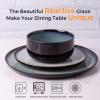 imageLERATIO Ceramic Plates Set of 6 85 Inch Reactive Glaze Light Weight Porcelain Salad PlatesModern Shape Dinnerware Dishes Set for KitchenMicrowaveampampDishwasherampampOven Safe Scratch ResistantReactiveGray White