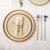 imageLERATIO Ceramic Plates Set of 6 85 Inch Reactive Glaze Light Weight Porcelain Salad PlatesModern Shape Dinnerware Dishes Set for KitchenMicrowaveampampDishwasherampampOven Safe Scratch ResistantReactiveKahki