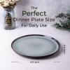 imageLERATIO Ceramic Plates Set of 6 85 Inch Reactive Glaze Light Weight Porcelain Salad PlatesModern Shape Dinnerware Dishes Set for KitchenMicrowaveampampDishwasherampampOven Safe Scratch ResistantReactiveGray White